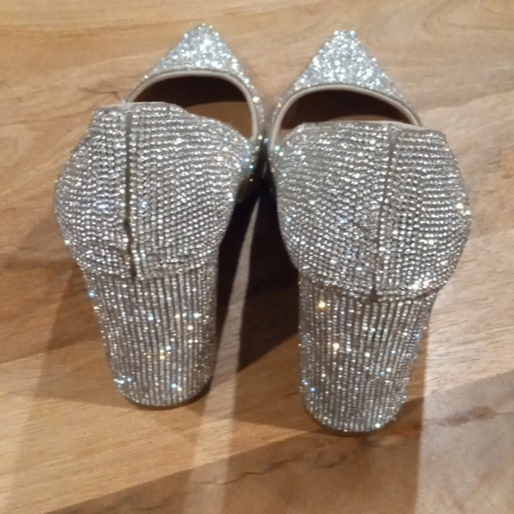 BAMBOO Sparkling Silver Heels
